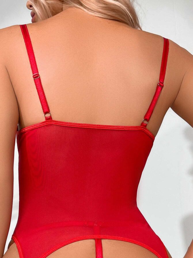 4 pièces Ensemble de lingerie en dentelle à lacets à armature